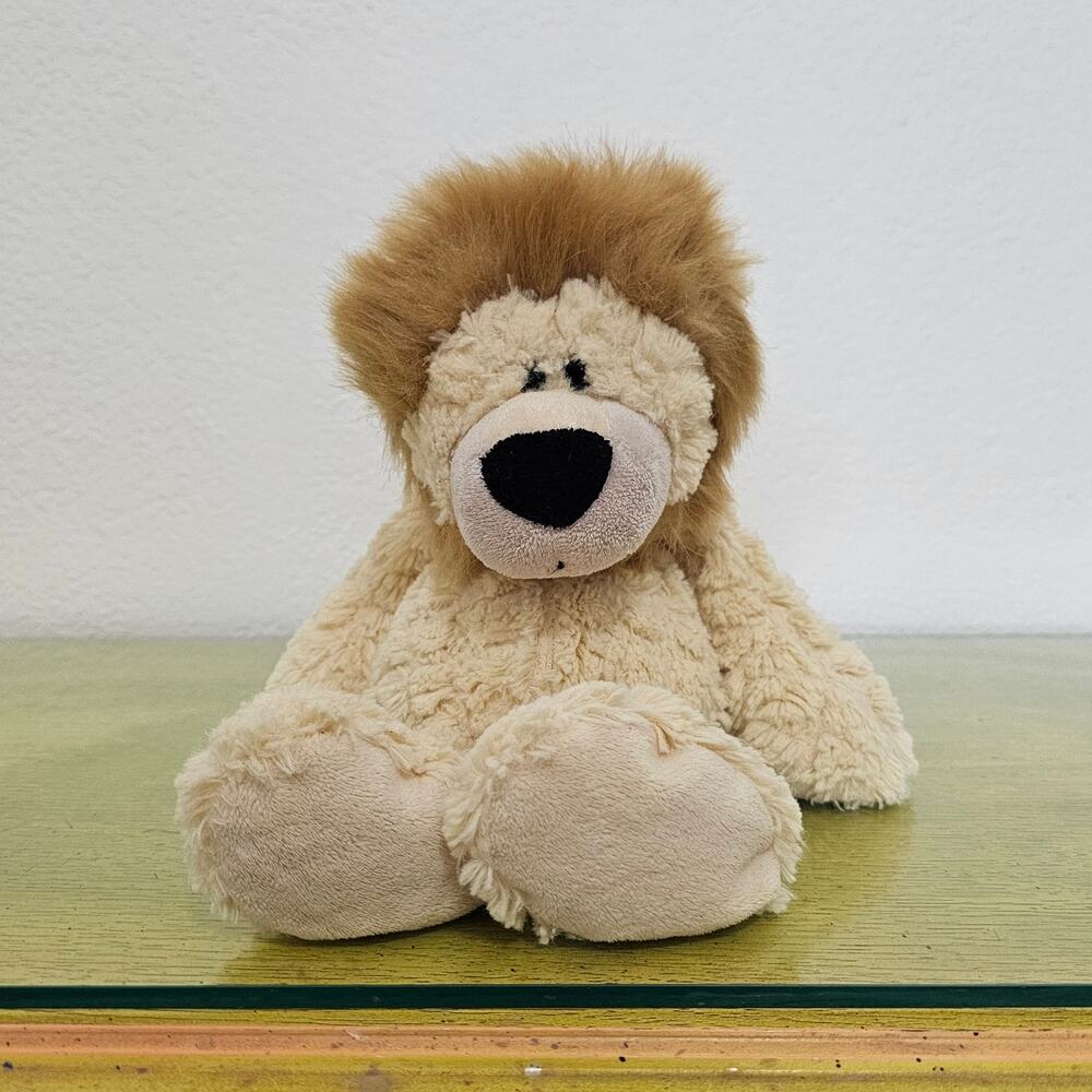 Demdaco Nat Jules Leyton Plush Yellow Brown Lion Sitting Friend Lovey Floppy